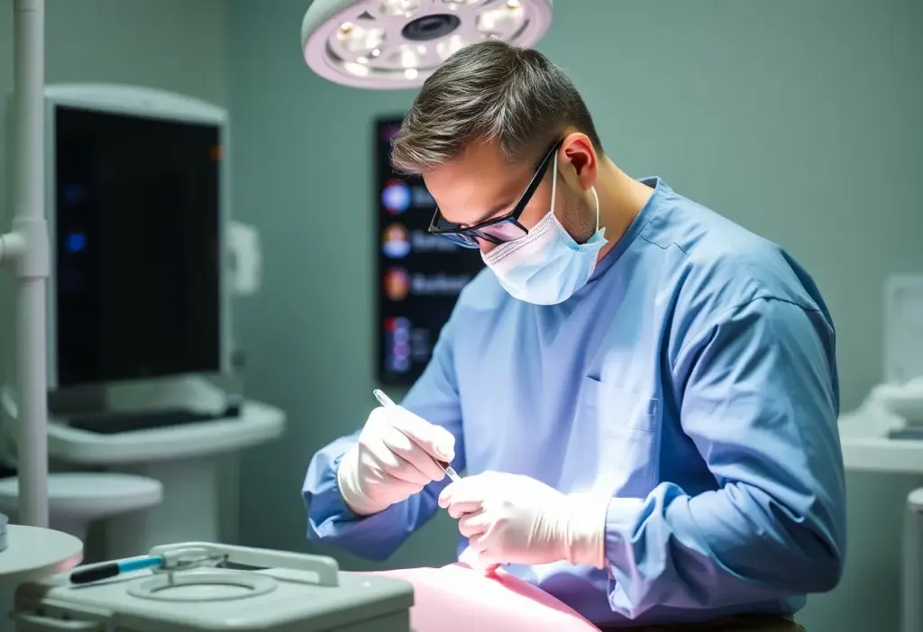 Dental data backup technician working in San Jose clinic