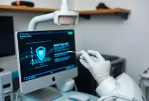 Dental cybersecurity antivirus protection setup in a modern dental clinic