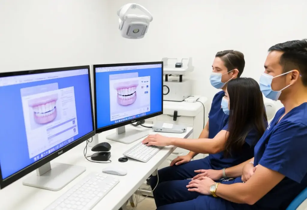 Dental clinic team working efficiently with stable computer systems